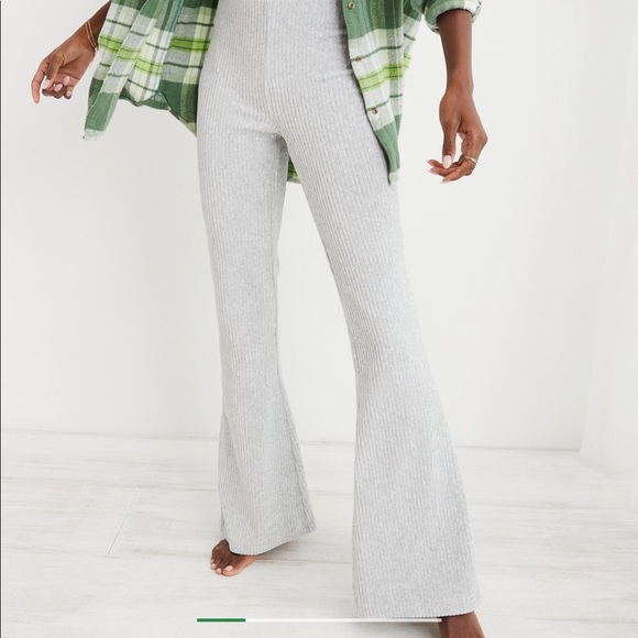 aerie Pants - aerie Groove-On Velour High Wasted Flare Pant